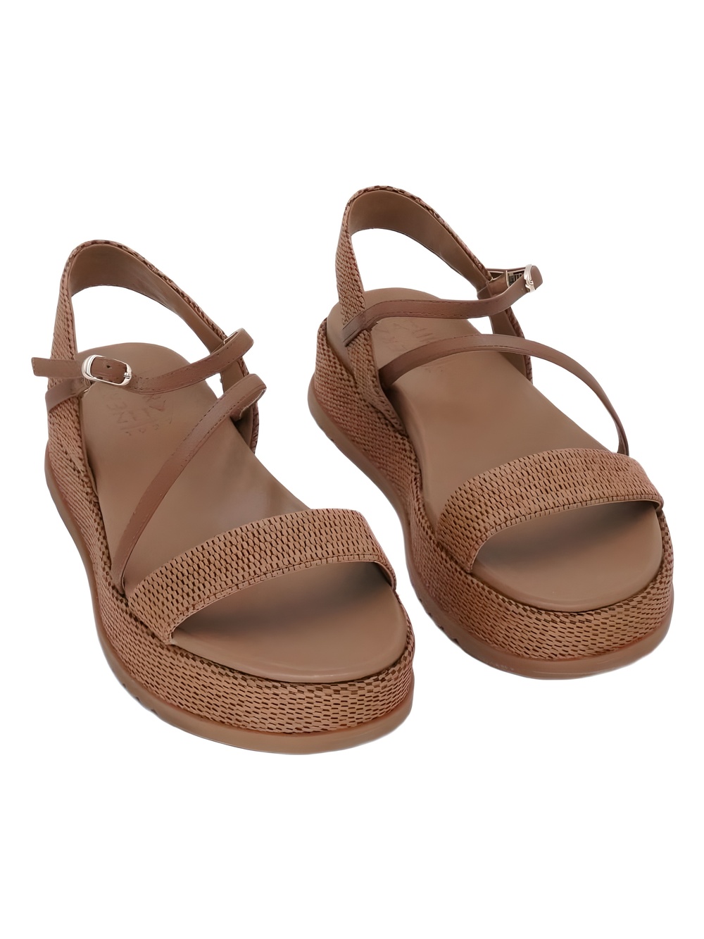 Naturalizer Zayda Strappy Platform Sandals Walnut Brown Size 6.5W